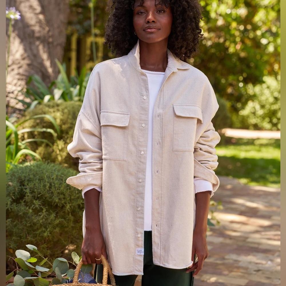 Frank & Eileen McLoghlin Utility Shirt Jacket Brushed Cotton Canvas, XS-S